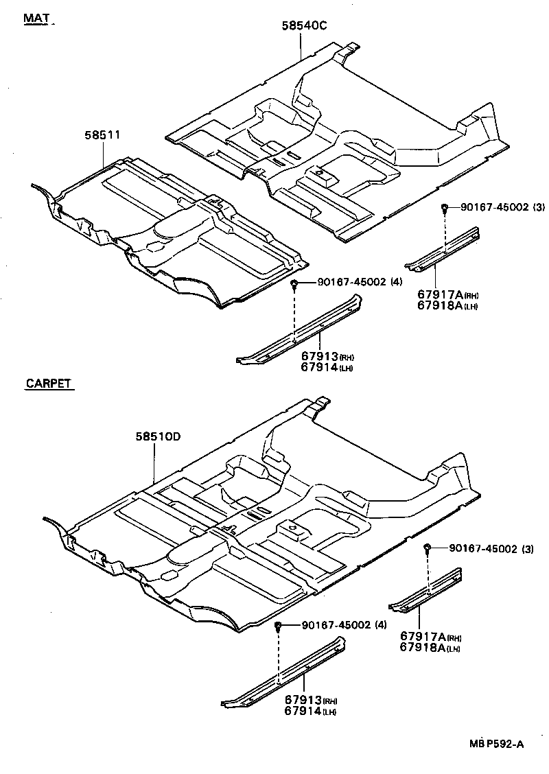  HILUX 4RUNNER |  FLOOR MAT SILENCER PAD