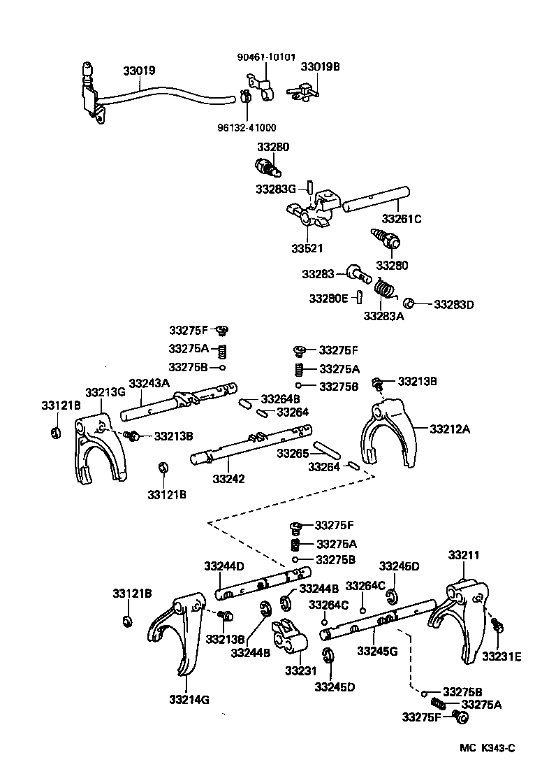  LAND CRUISER 80 |  GEAR SHIFT FORK LEVER SHAFT MTM