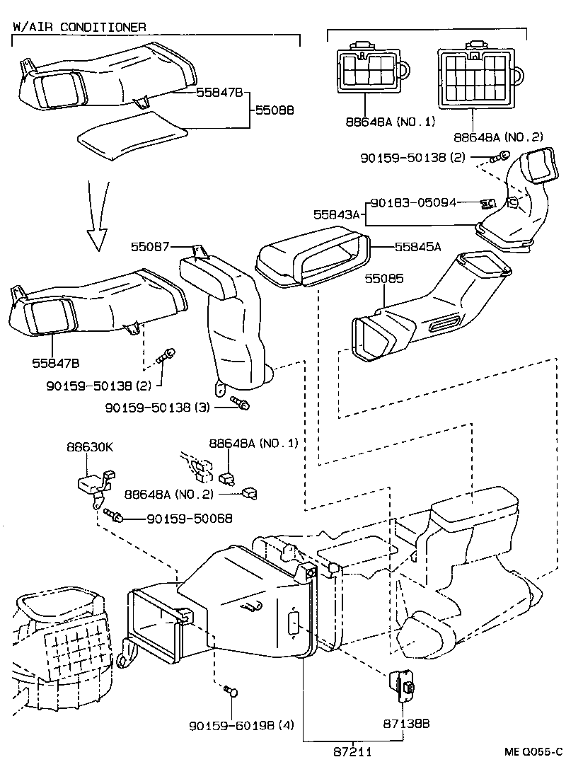  LAND CRUISER 80 |  HEATING AIR CONDITIONING CONTROL AIR DUCT