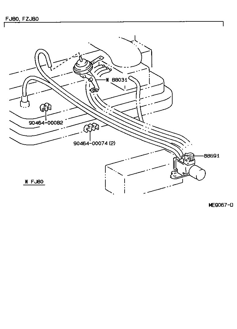  LAND CRUISER 80 |  HEATING AIR CONDITIONING VACUUM PIPING