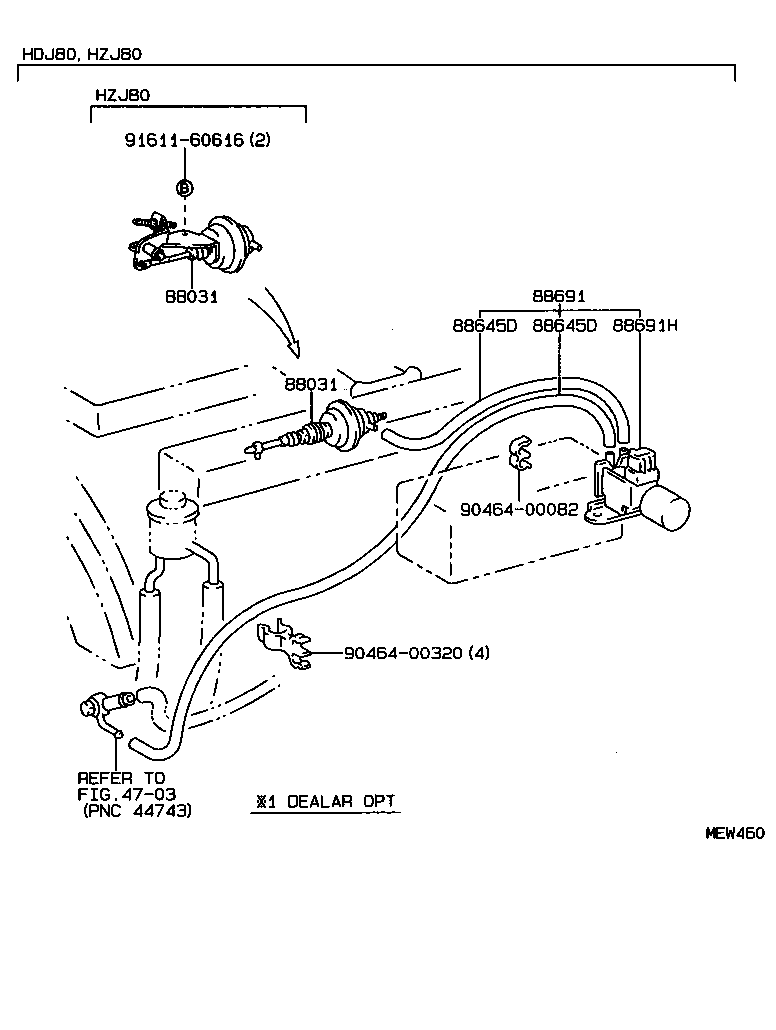  LAND CRUISER 80 |  HEATING AIR CONDITIONING VACUUM PIPING