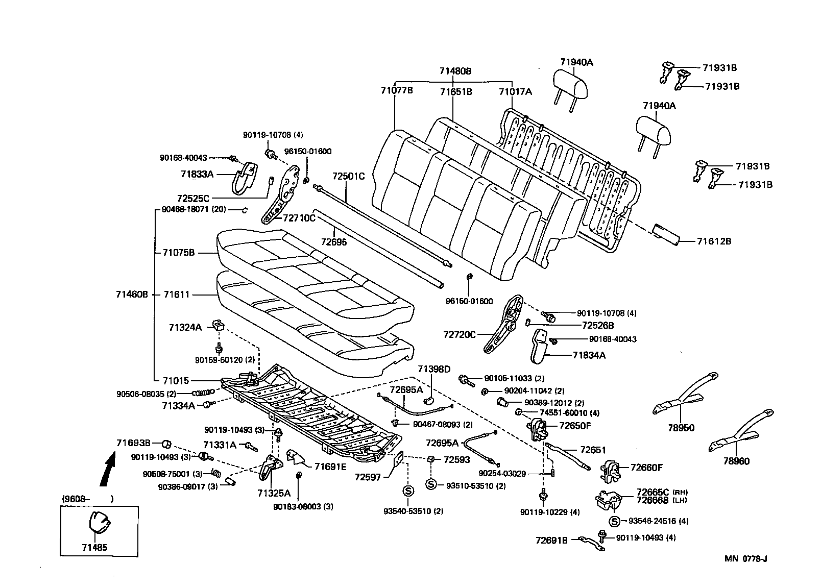  LAND CRUISER 80 |  SEAT SEAT TRACK