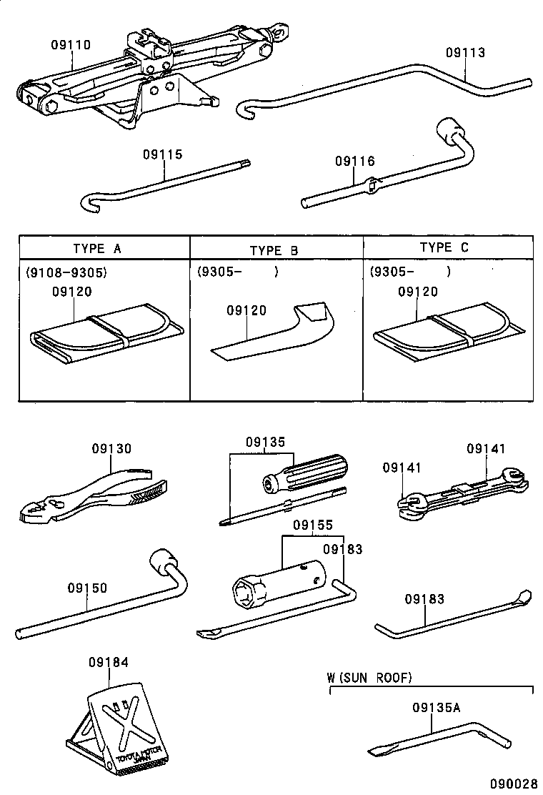  COROLLA |  STANDARD TOOL