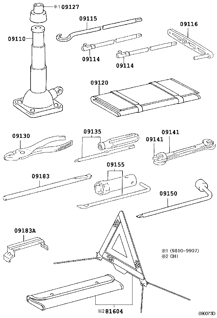  LAND CRUISER 100 105 |  STANDARD TOOL