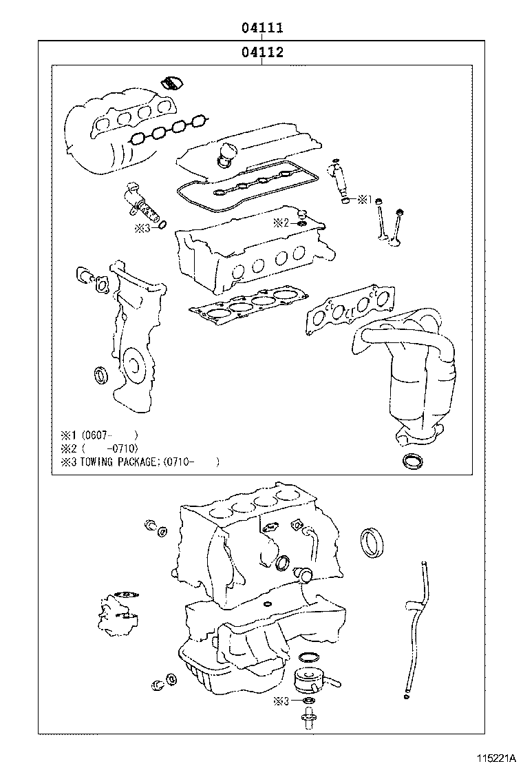  PICNIC AVENSIS VERSO |  ENGINE OVERHAUL GASKET KIT