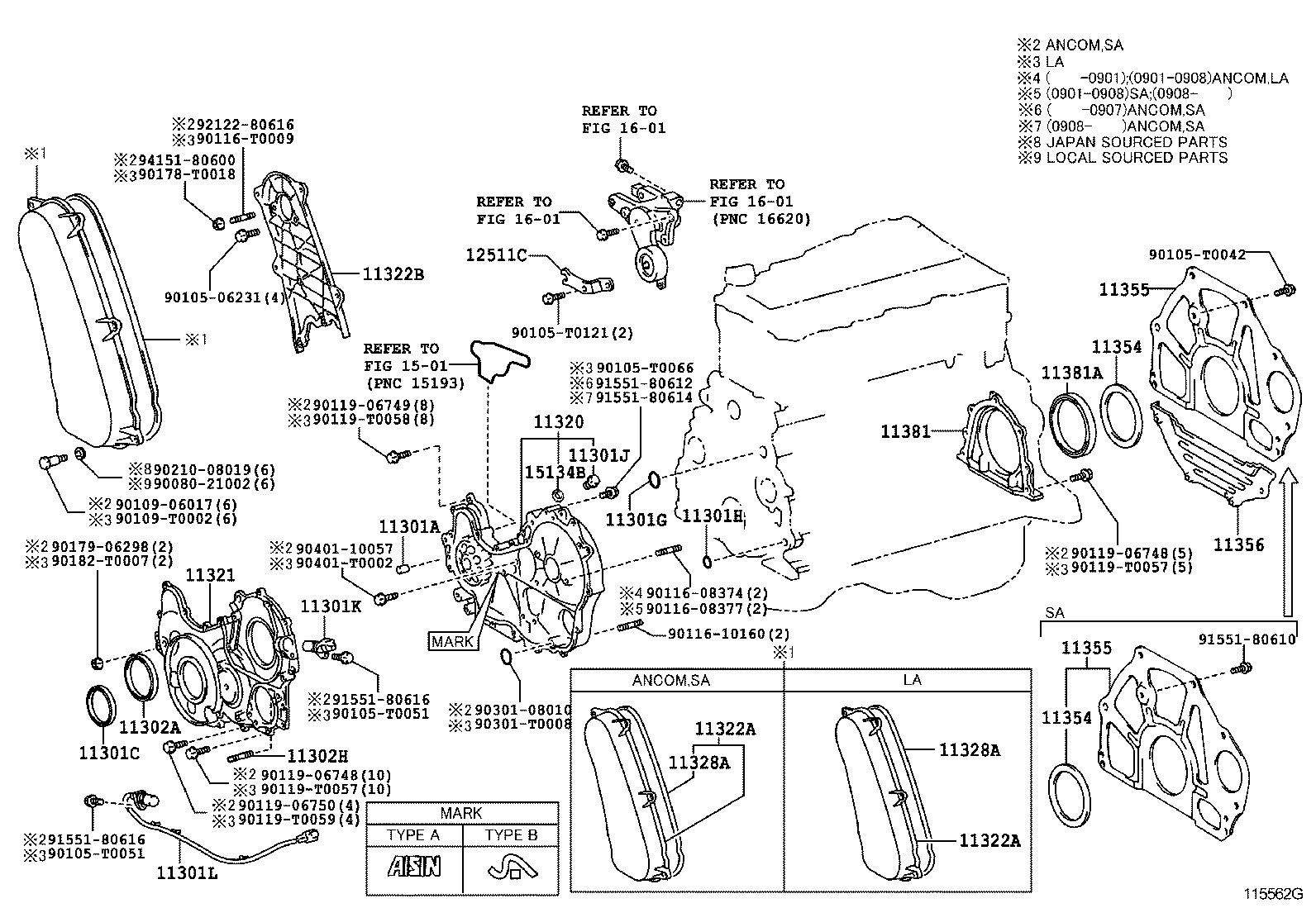  HILUX |  TIMING GEAR COVER REAR END PLATE