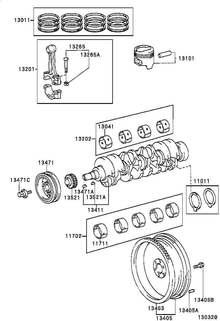  T U V |  CRANKSHAFT PISTON