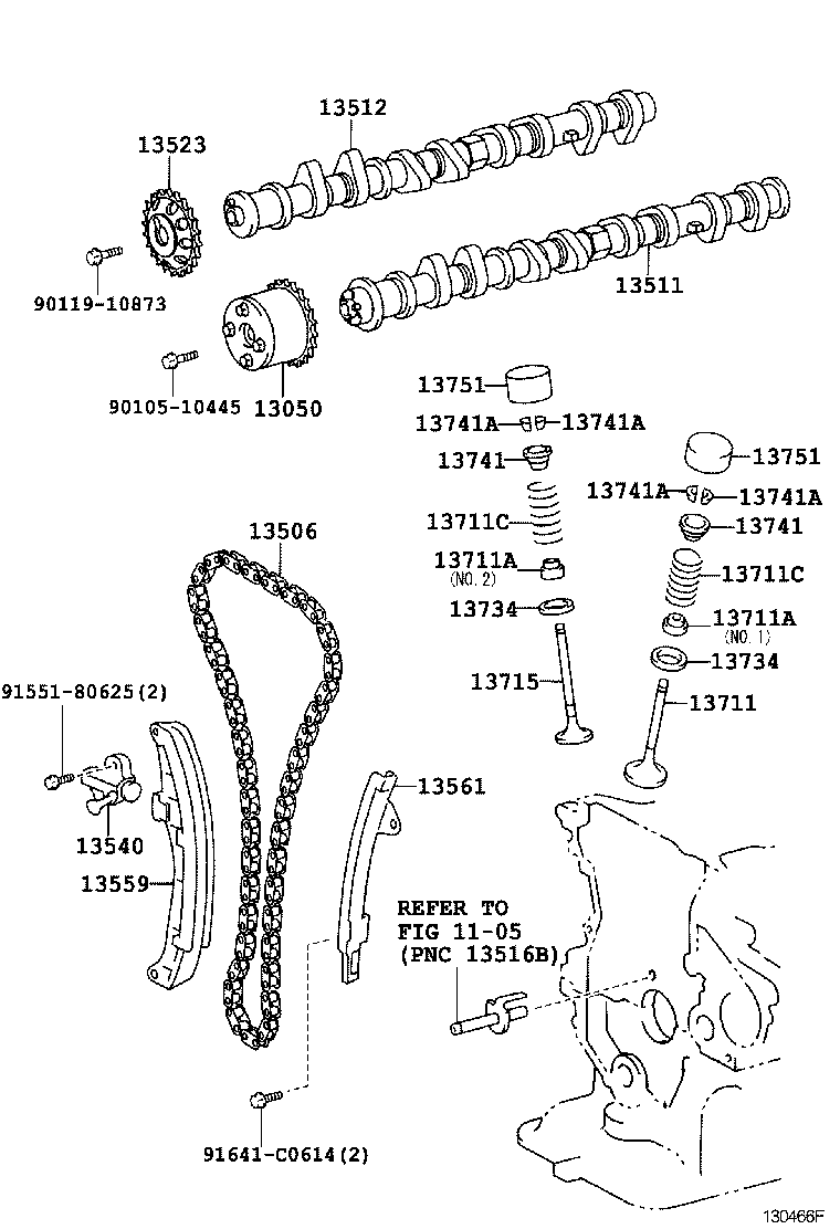  TOYOTA XA |  CAMSHAFT VALVE