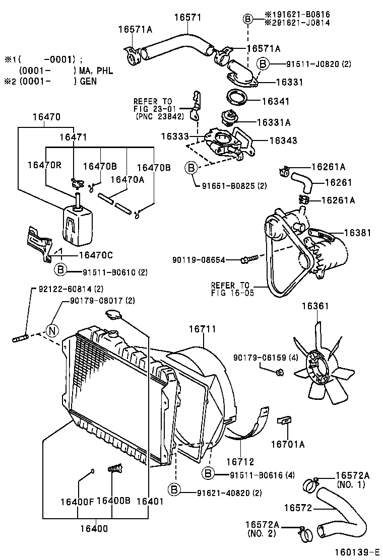  T U V |  RADIATOR WATER OUTLET