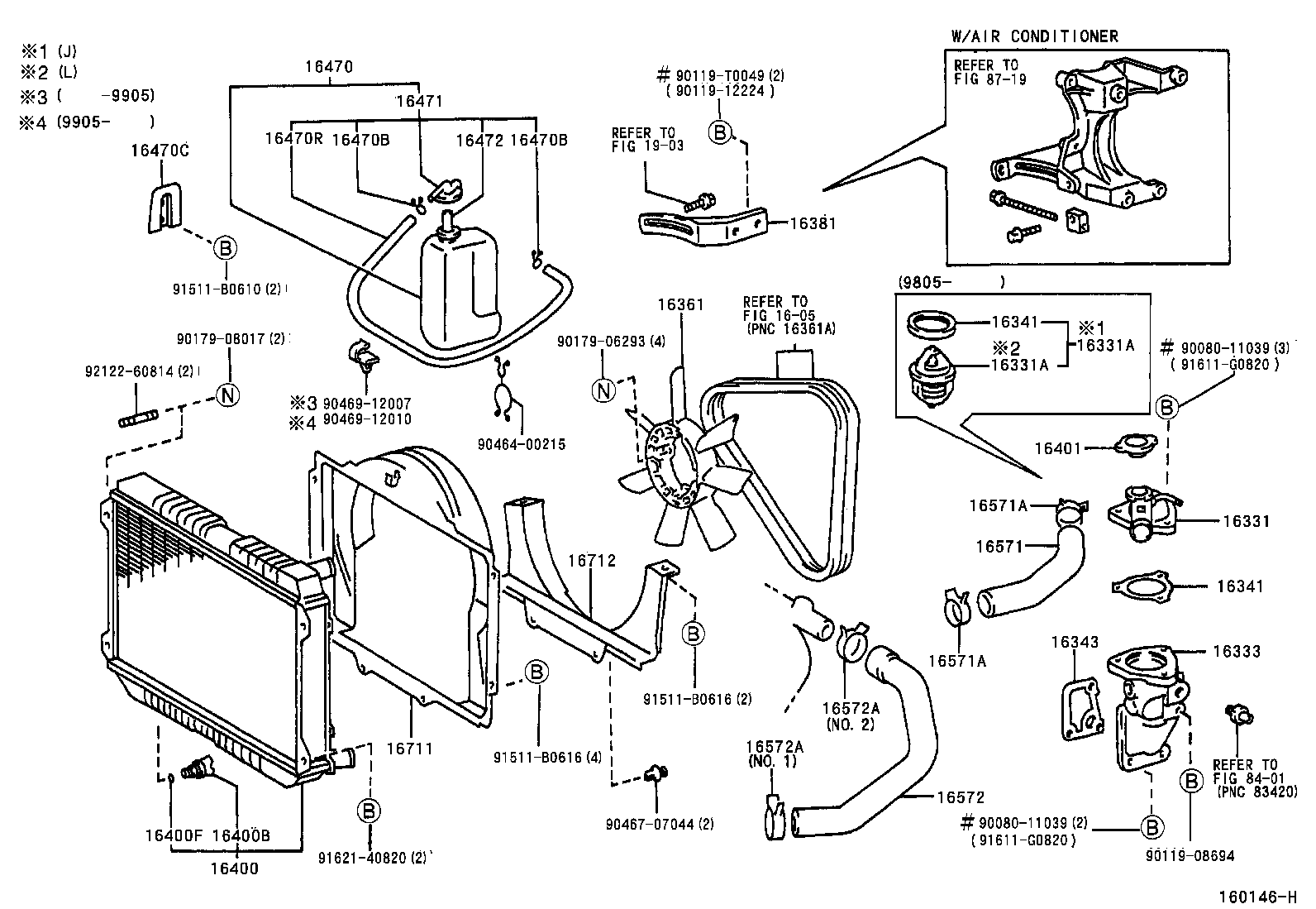  T U V |  RADIATOR WATER OUTLET