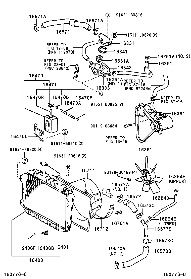  T U V |  RADIATOR WATER OUTLET