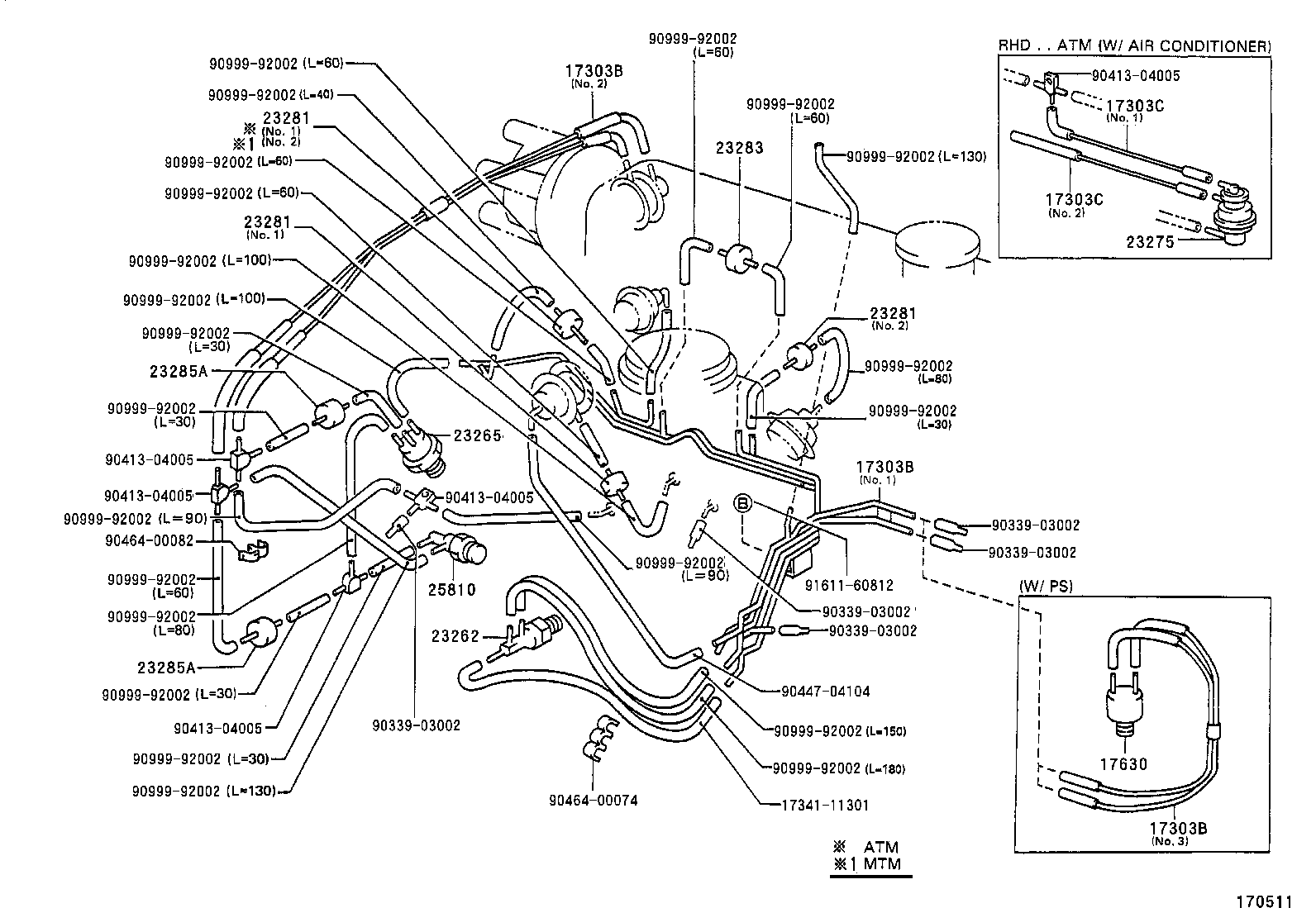 TOYOTA COROLLAEE100R-AGMRS - TOOL-ENGINE-FUEL - VACUUM ... 1991 mr2 engine diagram 