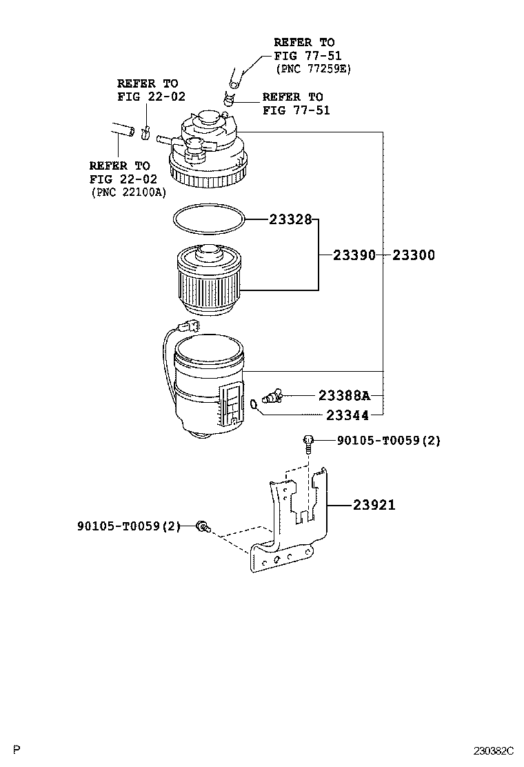 TOYOTA HILUXLAN25LPRMDEN TOOLENGINEFUEL FUEL FILTER Japan Parts EU