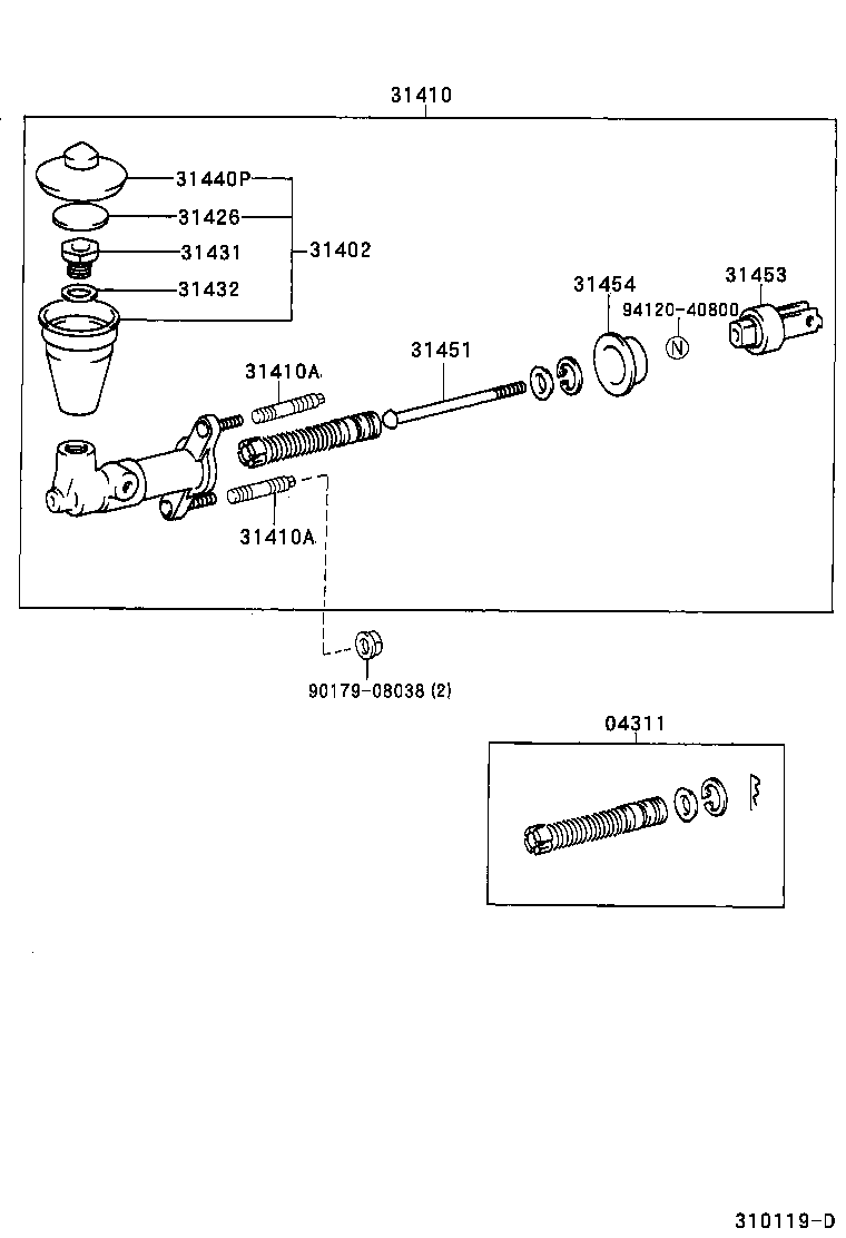  T U V |  CLUTCH MASTER CYLINDER