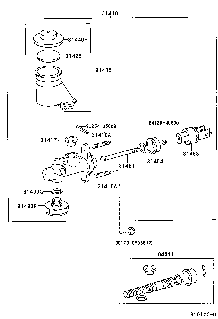  T U V |  CLUTCH MASTER CYLINDER