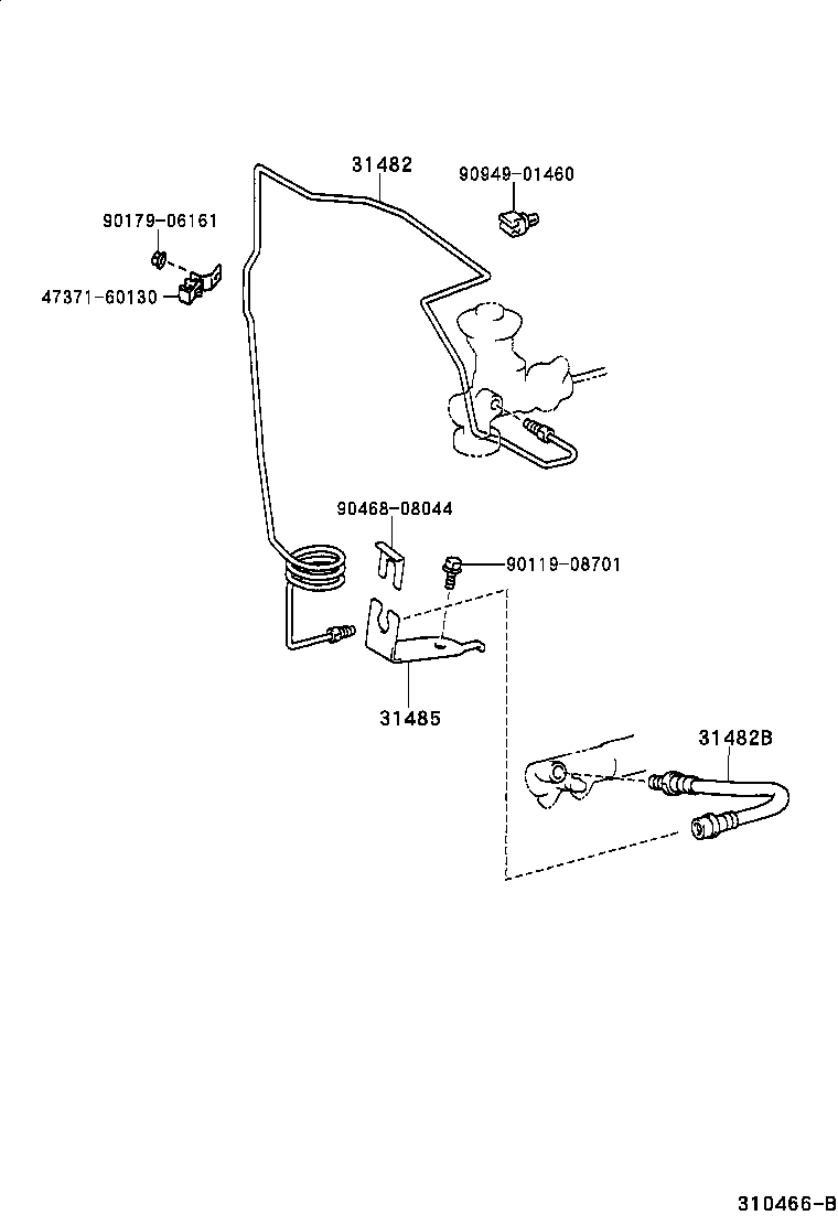  LAND CRUISER 100 105 |  CLUTCH PEDAL FLEXIBLE HOSE