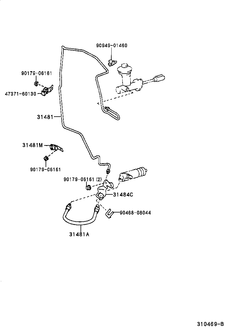  LAND CRUISER 100 105 |  CLUTCH PEDAL FLEXIBLE HOSE