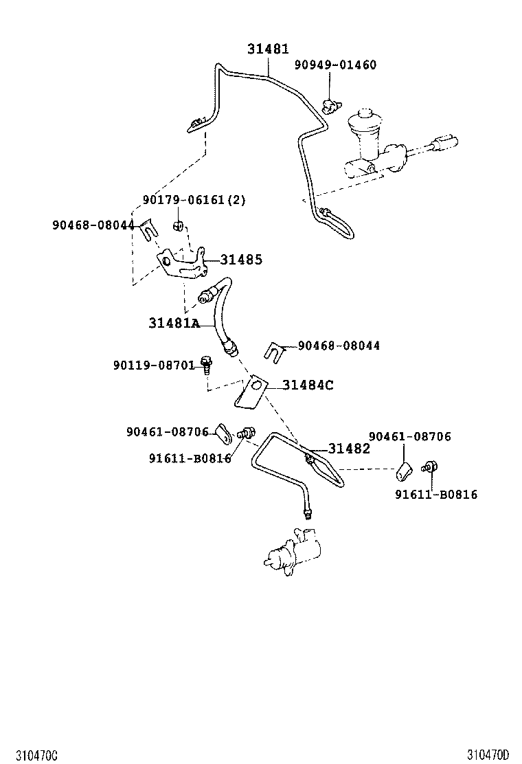  LAND CRUISER 100 105 |  CLUTCH PEDAL FLEXIBLE HOSE