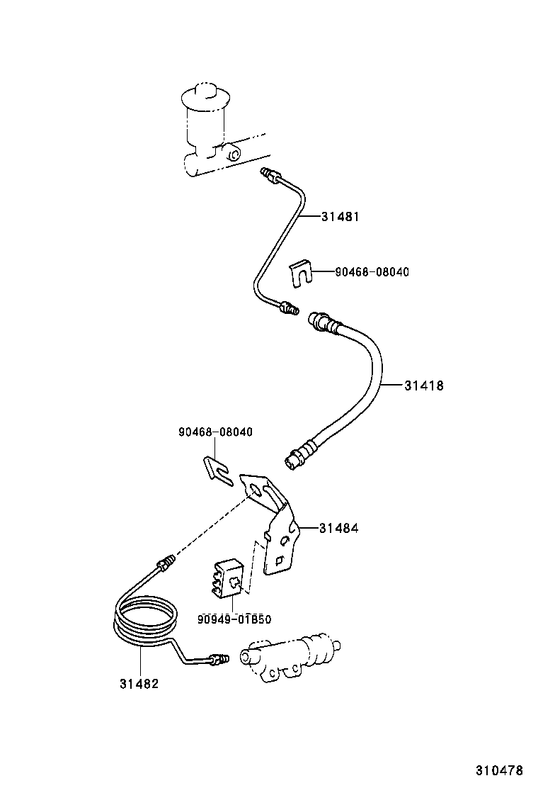  T U V |  CLUTCH PEDAL FLEXIBLE HOSE