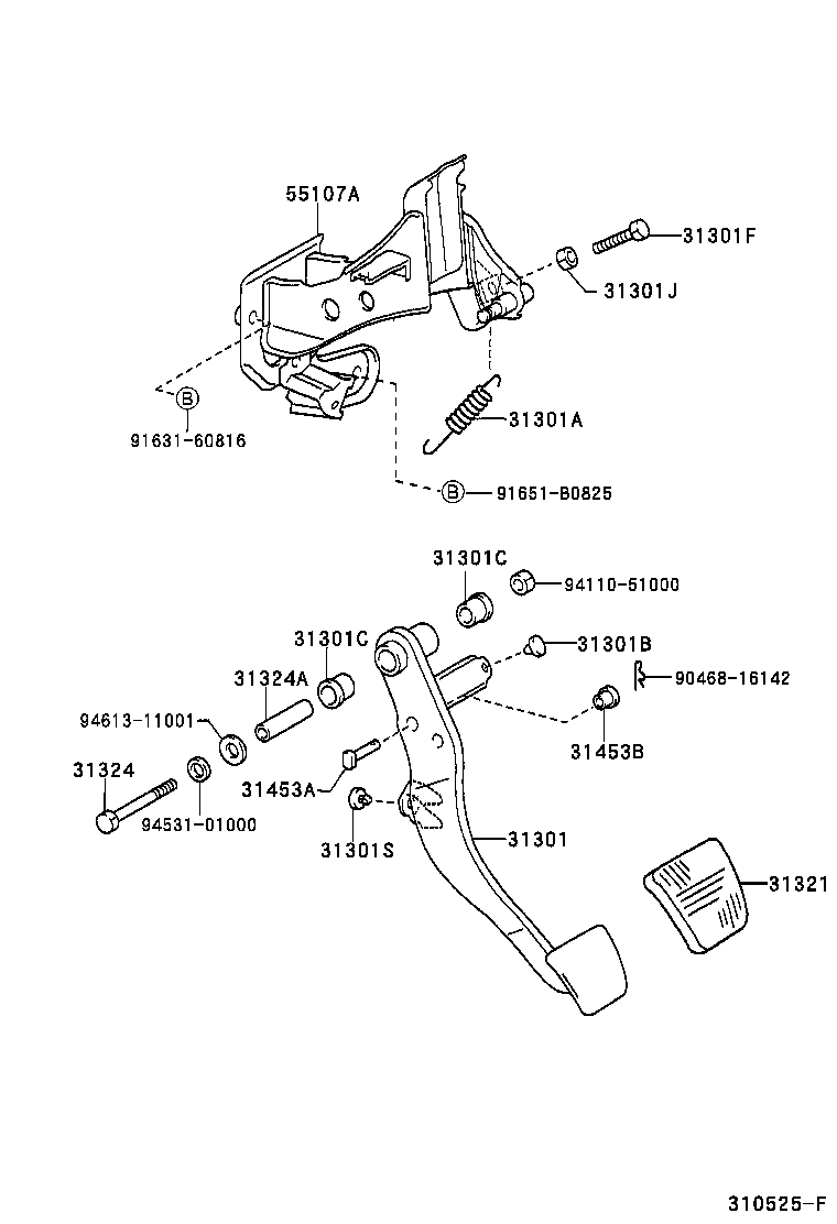  T U V |  CLUTCH PEDAL FLEXIBLE HOSE