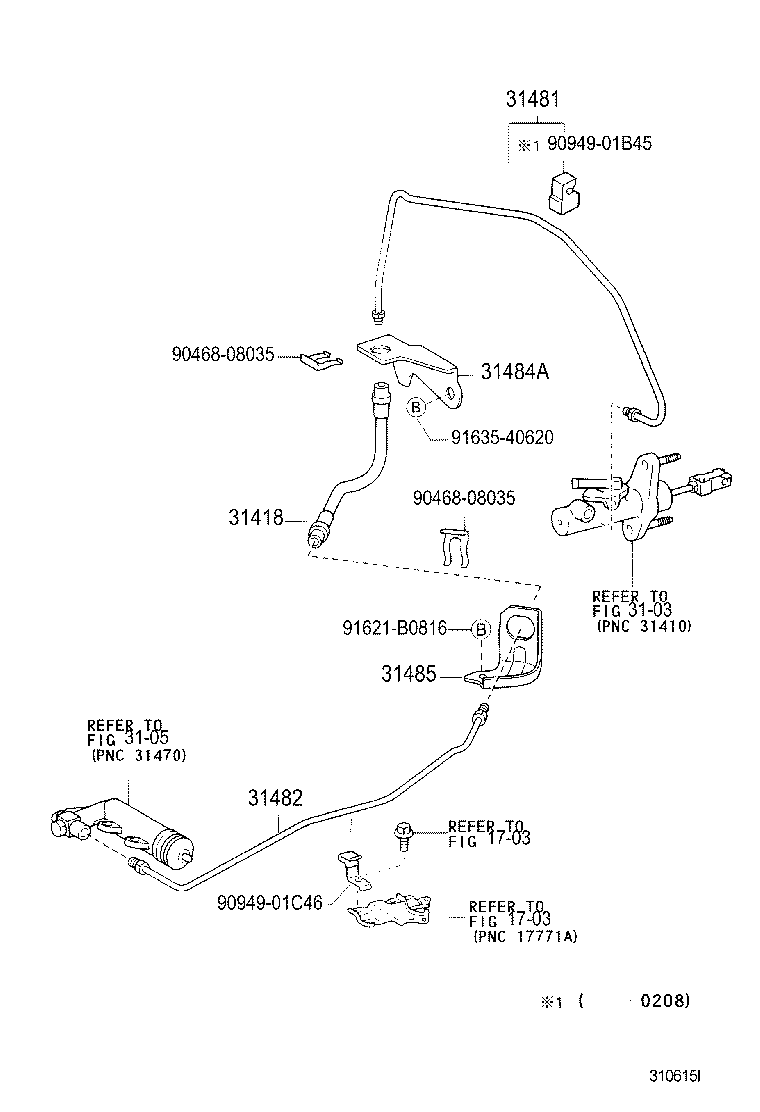  YARIS ECHO 4D |  CLUTCH PEDAL FLEXIBLE HOSE