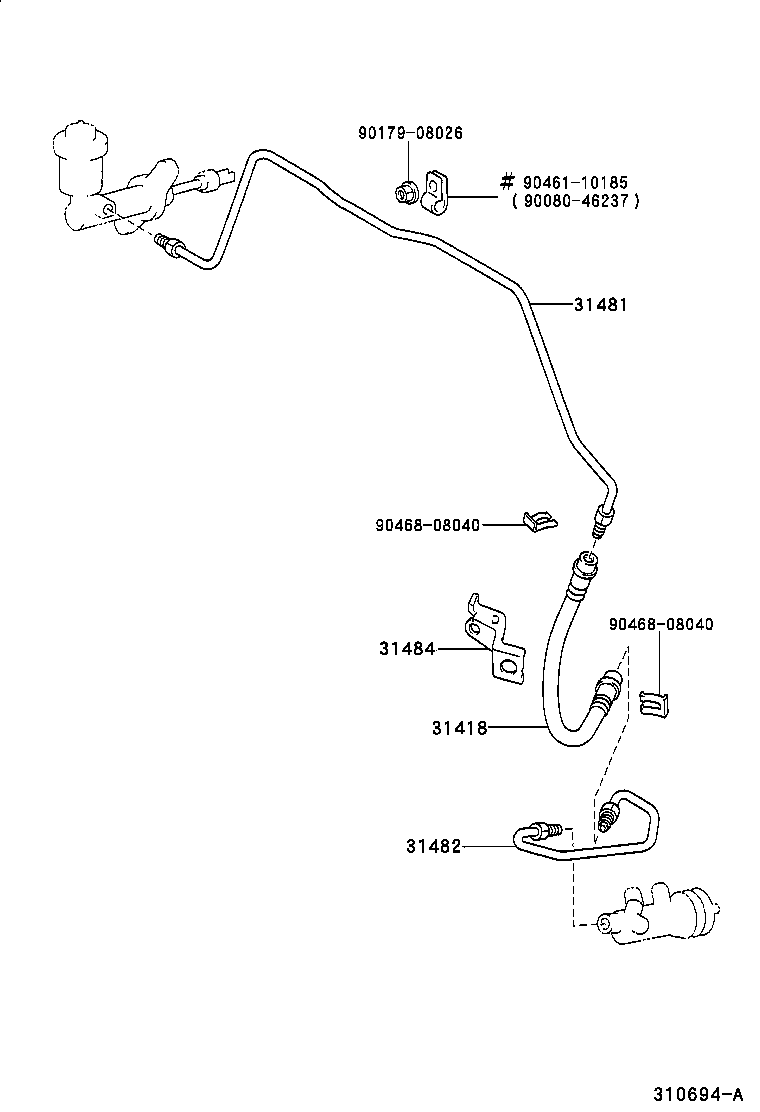  T U V |  CLUTCH PEDAL FLEXIBLE HOSE