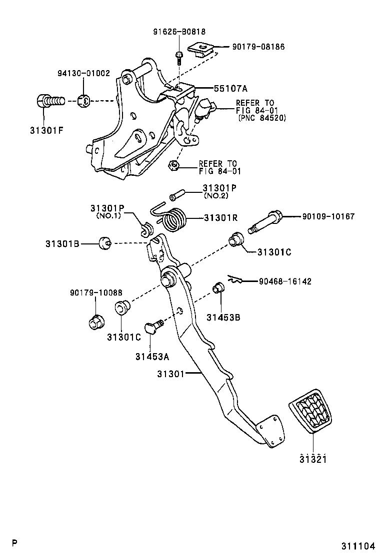  AVENSIS |  CLUTCH PEDAL FLEXIBLE HOSE
