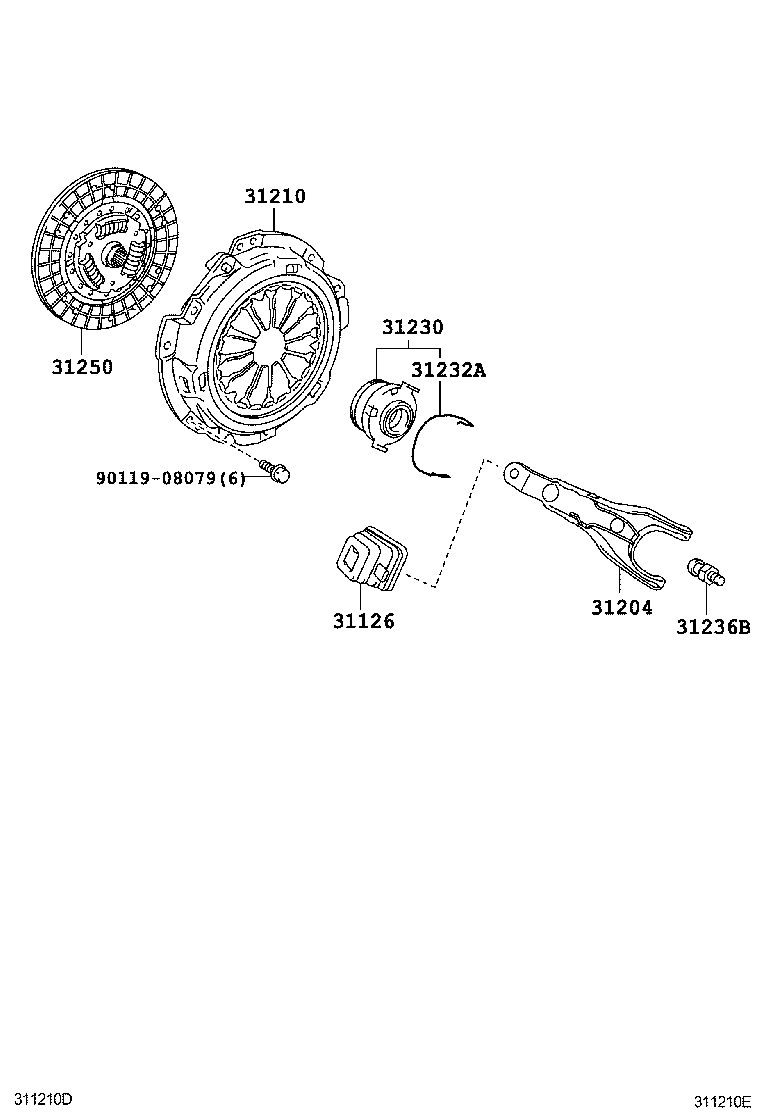  TOYOTA XA |  CLUTCH RELEASE FORK