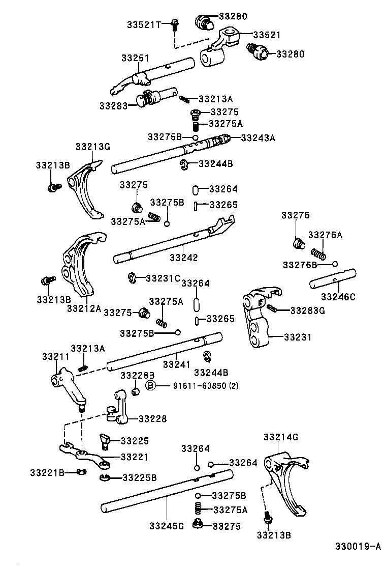  LAND CRUISER 90 |  GEAR SHIFT FORK LEVER SHAFT MTM
