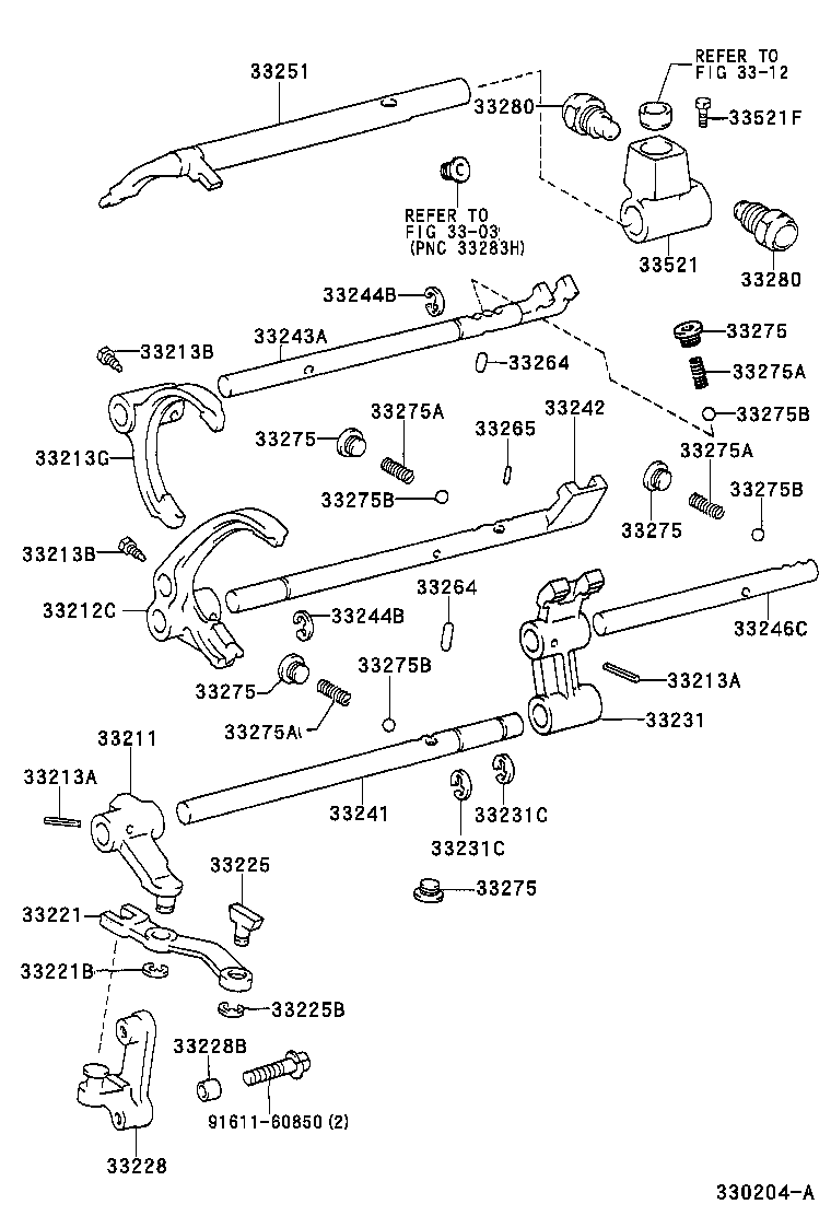  T U V |  GEAR SHIFT FORK LEVER SHAFT MTM