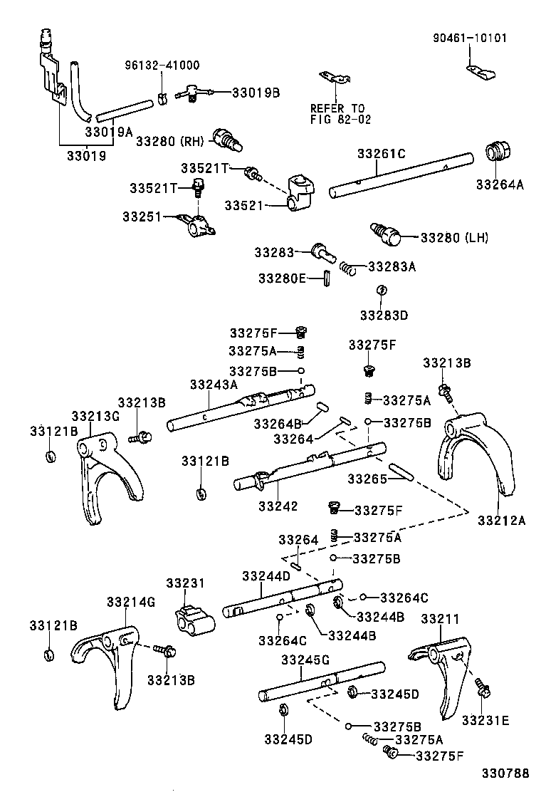  LAND CRUISER 100 105 |  GEAR SHIFT FORK LEVER SHAFT MTM