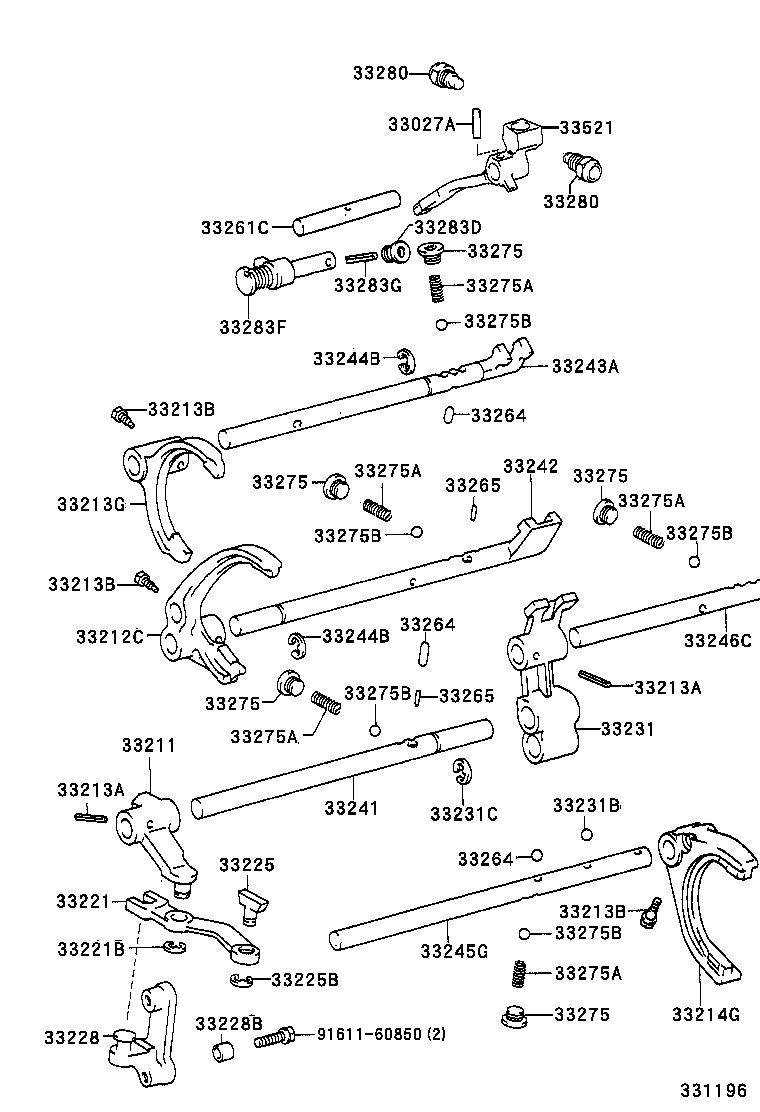  T U V |  GEAR SHIFT FORK LEVER SHAFT MTM