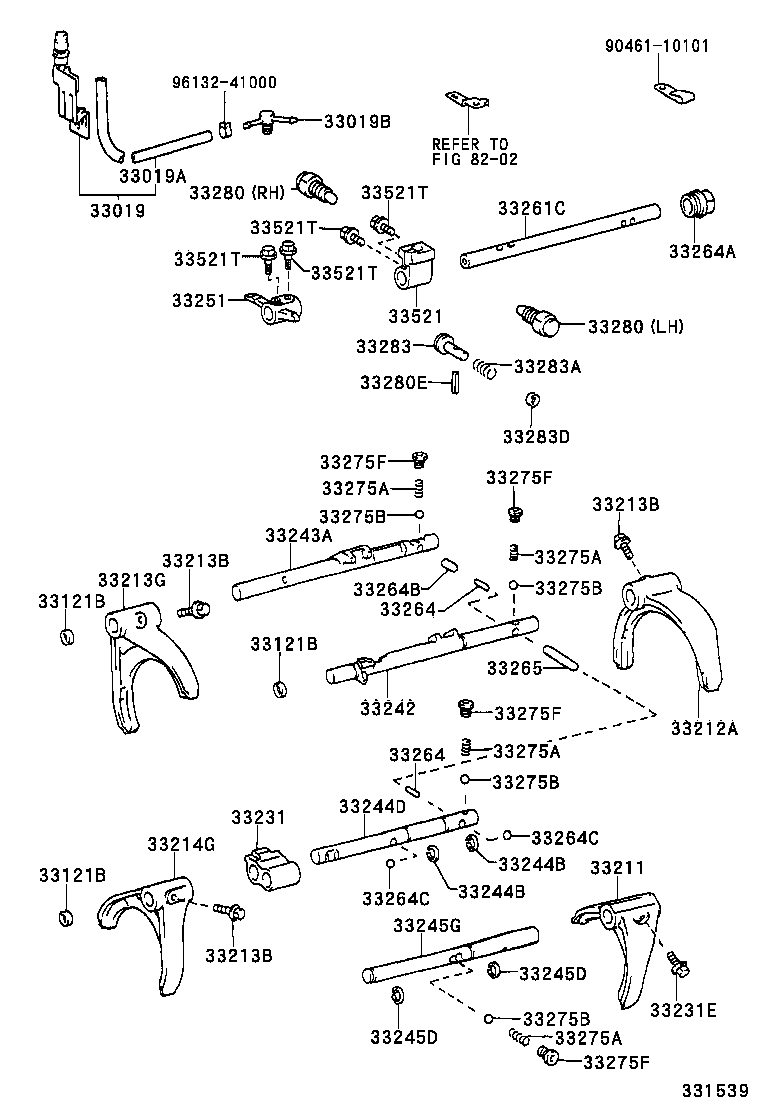  LAND CRUISER 100 105 |  GEAR SHIFT FORK LEVER SHAFT MTM