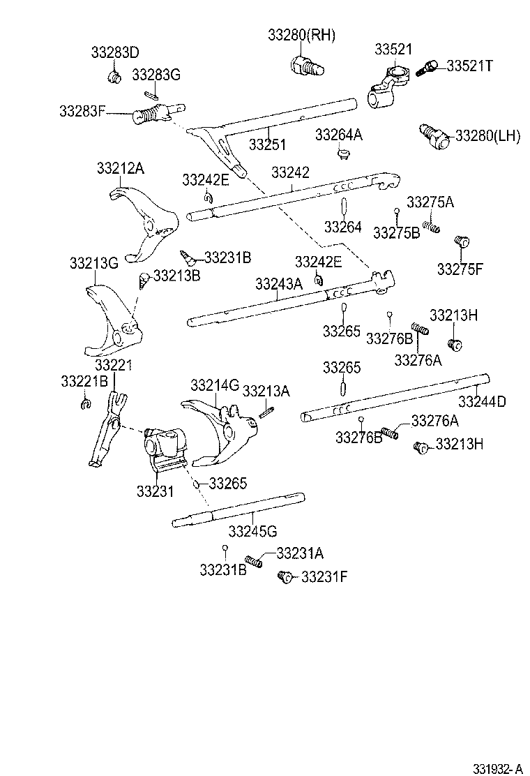  LAND CRUISER PRADO |  GEAR SHIFT FORK LEVER SHAFT MTM