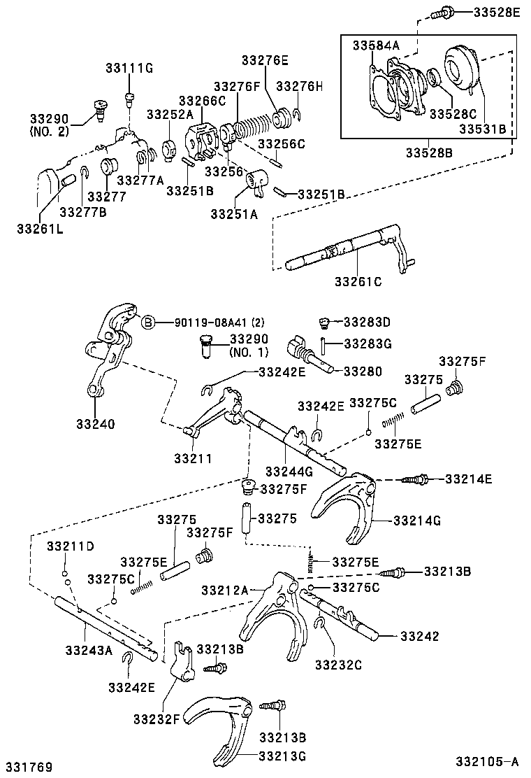  TOYOTA XA |  GEAR SHIFT FORK LEVER SHAFT MTM