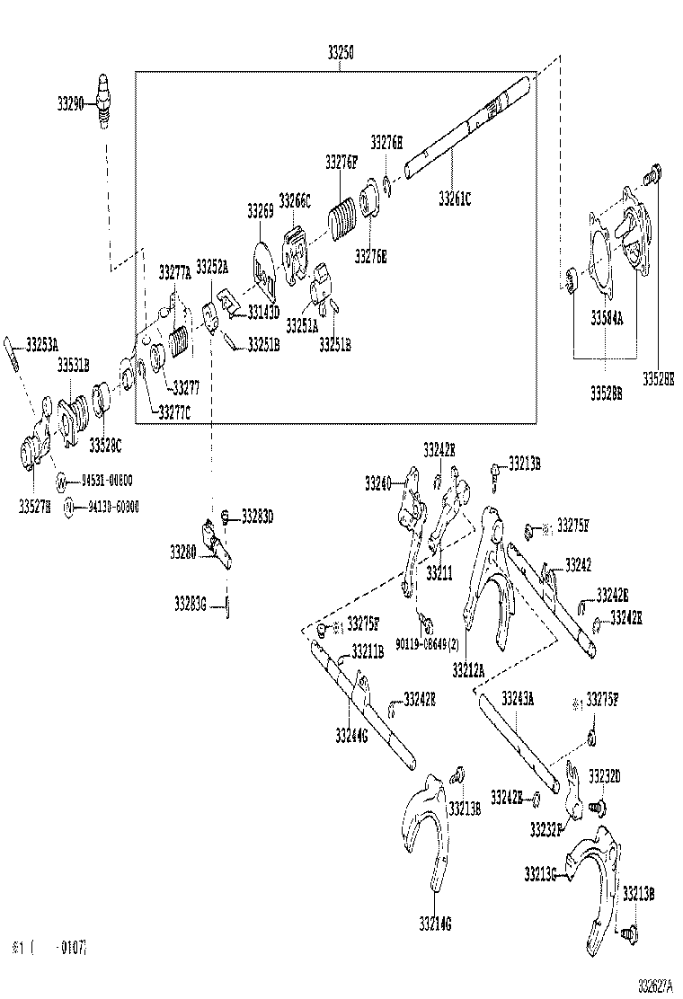  PICNIC AVENSIS VERSO |  GEAR SHIFT FORK LEVER SHAFT MTM