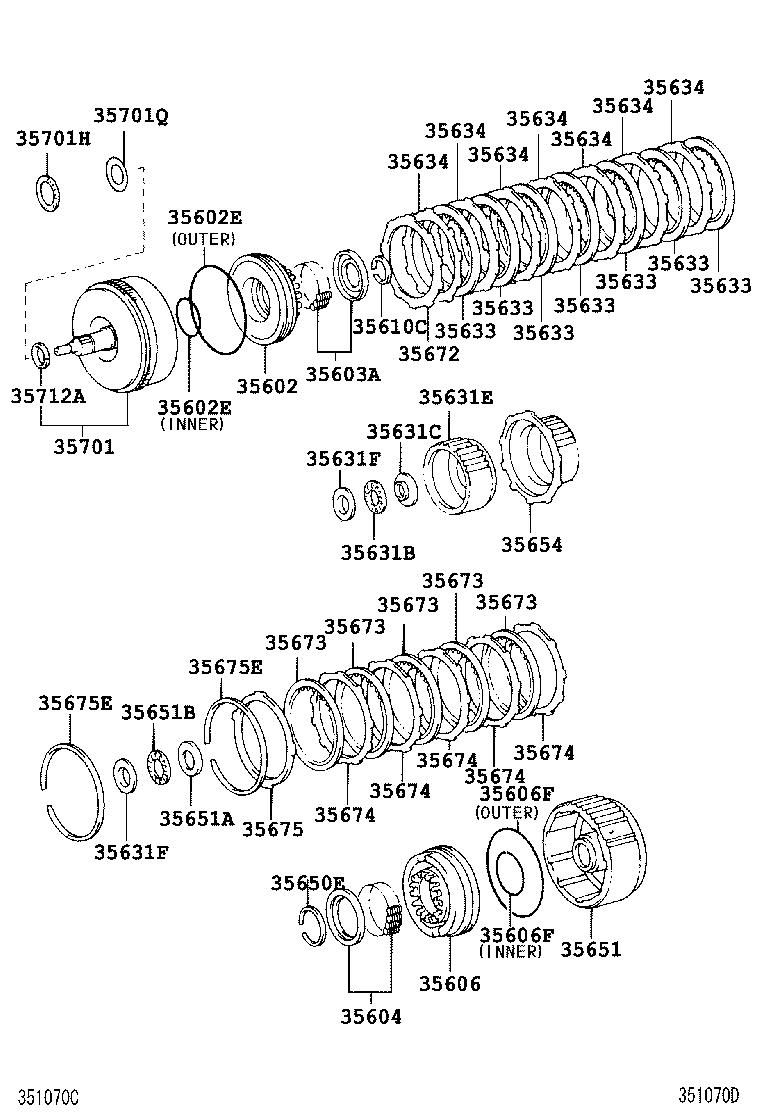  LAND CRUISER 100 105 |  BRAKE BAND MULTIPLE DISC CLUTCH ATM