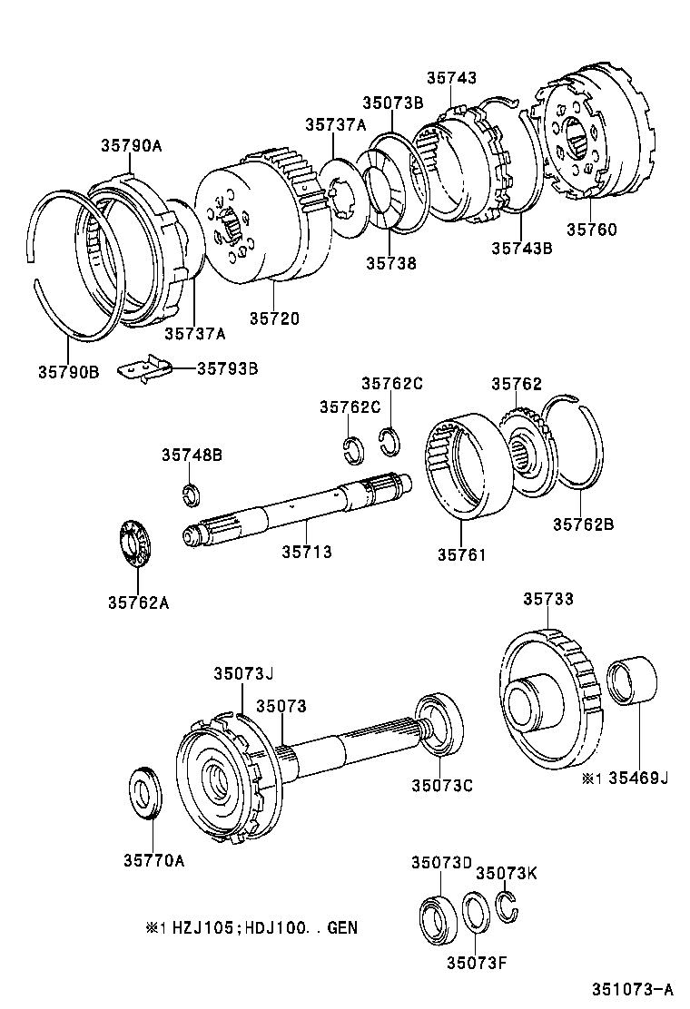  LAND CRUISER 100 105 |  PLANETARY GEAR REVERSE PISTON COUNTER GEAR ATM