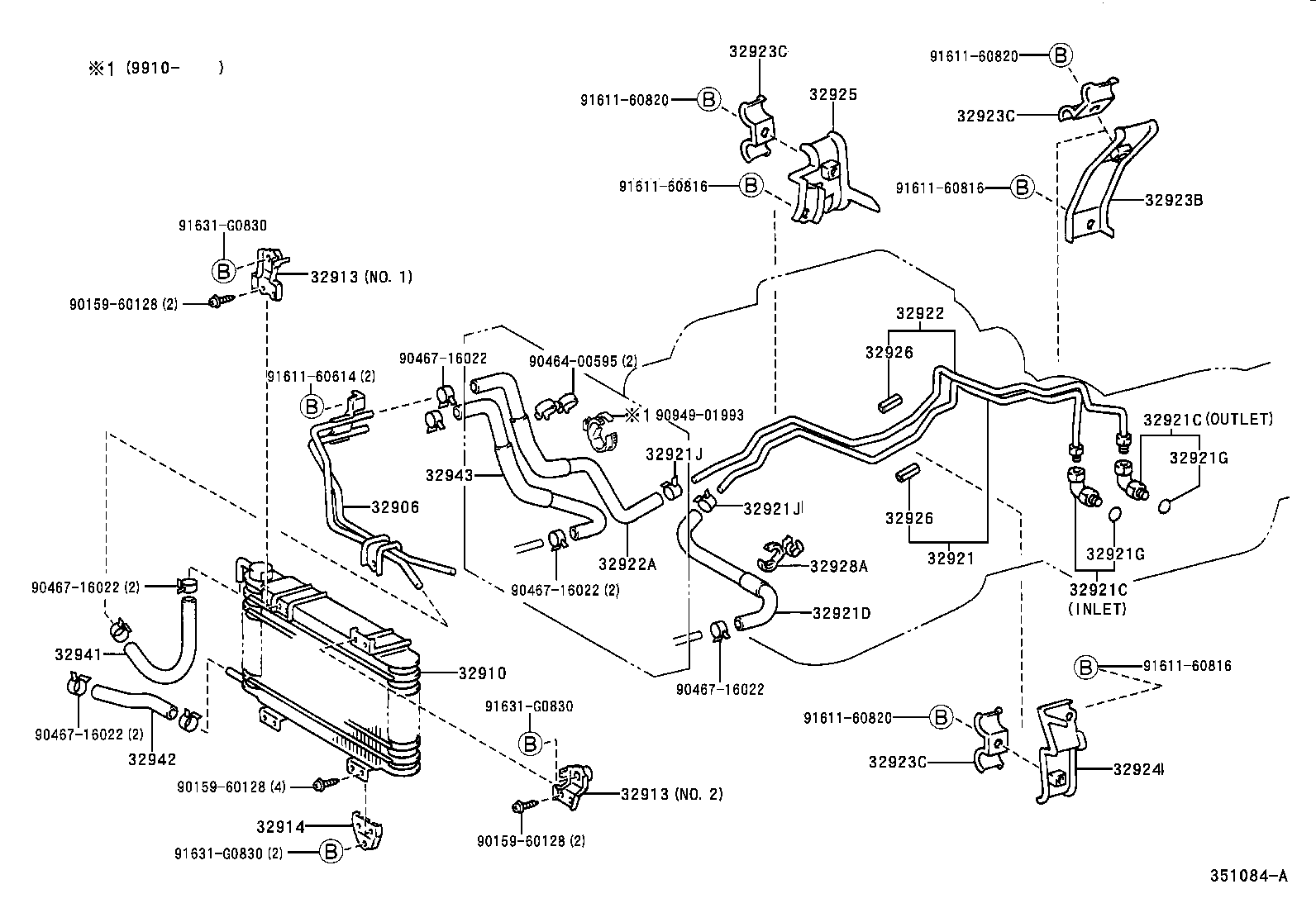  LX470 |  OIL COOLER TUBE ATM