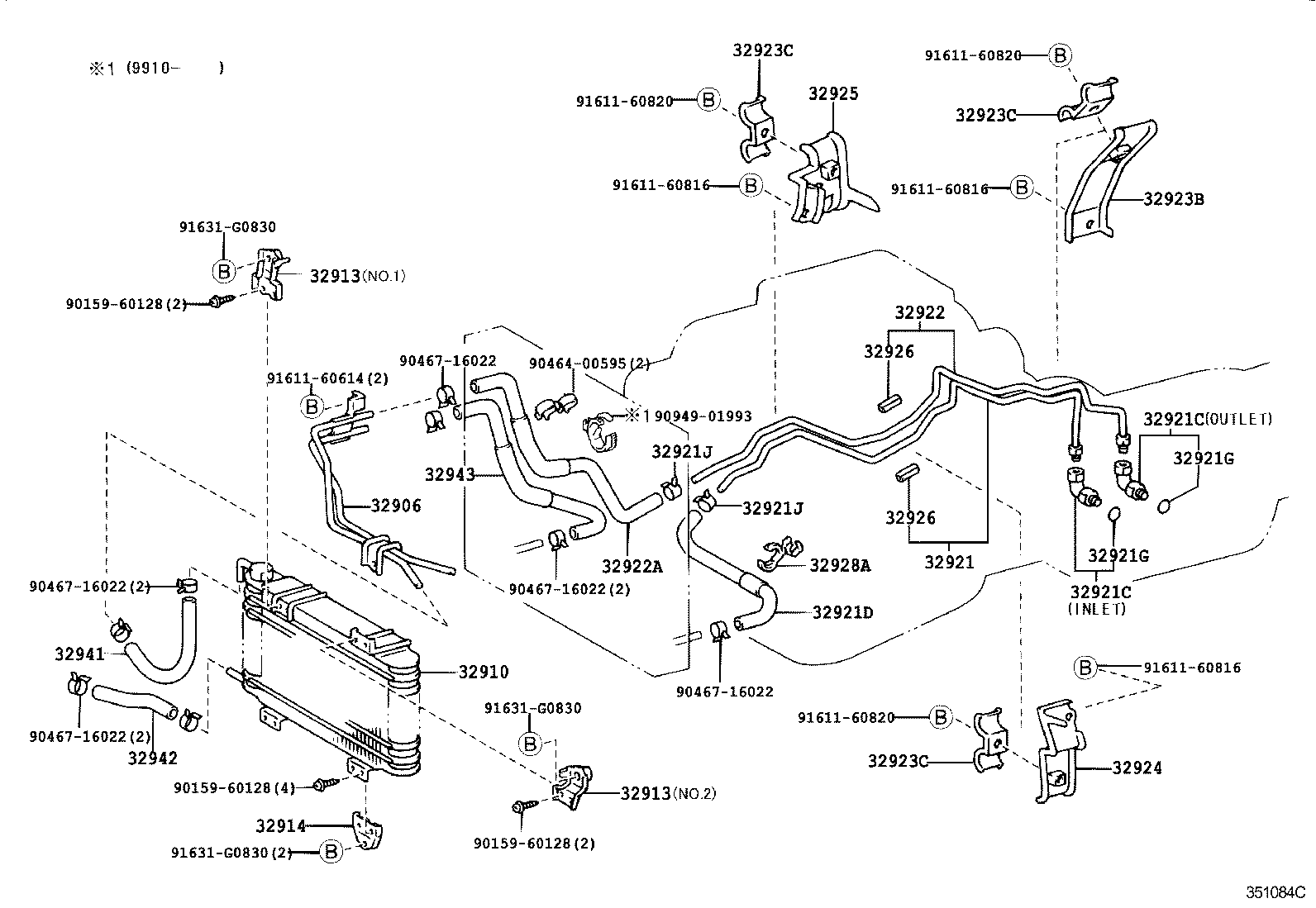 LAND CRUISER 100 105 | OIL COOLER TUBE ATM