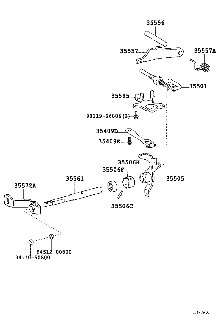  YARIS ECHO 4D |  THROTTLE LINK VALVE LEVER ATM