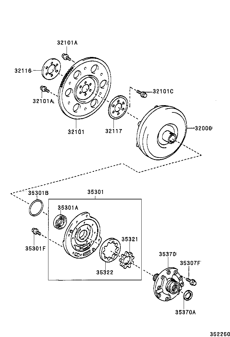  YARIS ECHO 4D |  TORQUE CONVERTER FRONT OIL PUMP CHAIN ATM