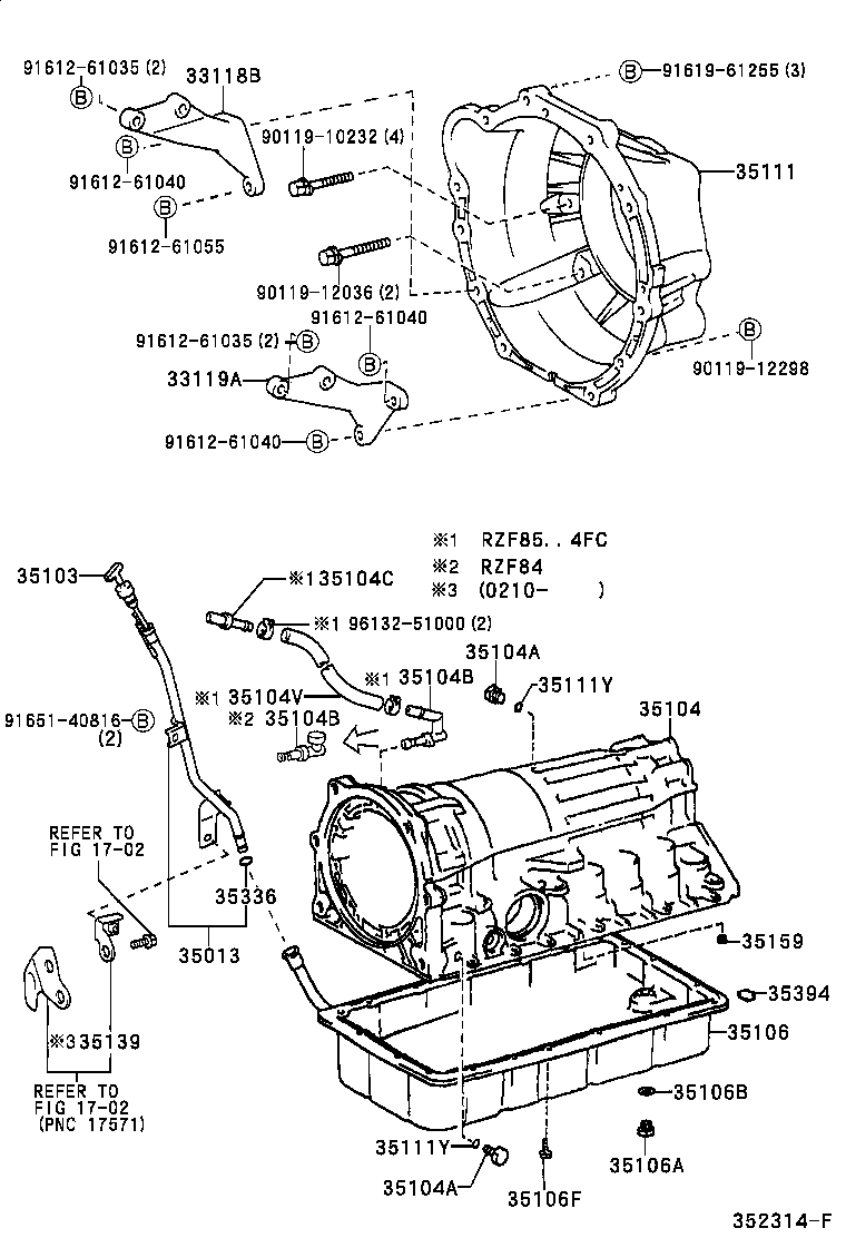  T U V |  TRANSMISSION CASE OIL PAN ATM