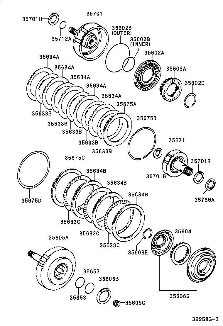  PREVIA TARAGO |  BRAKE BAND MULTIPLE DISC CLUTCH ATM