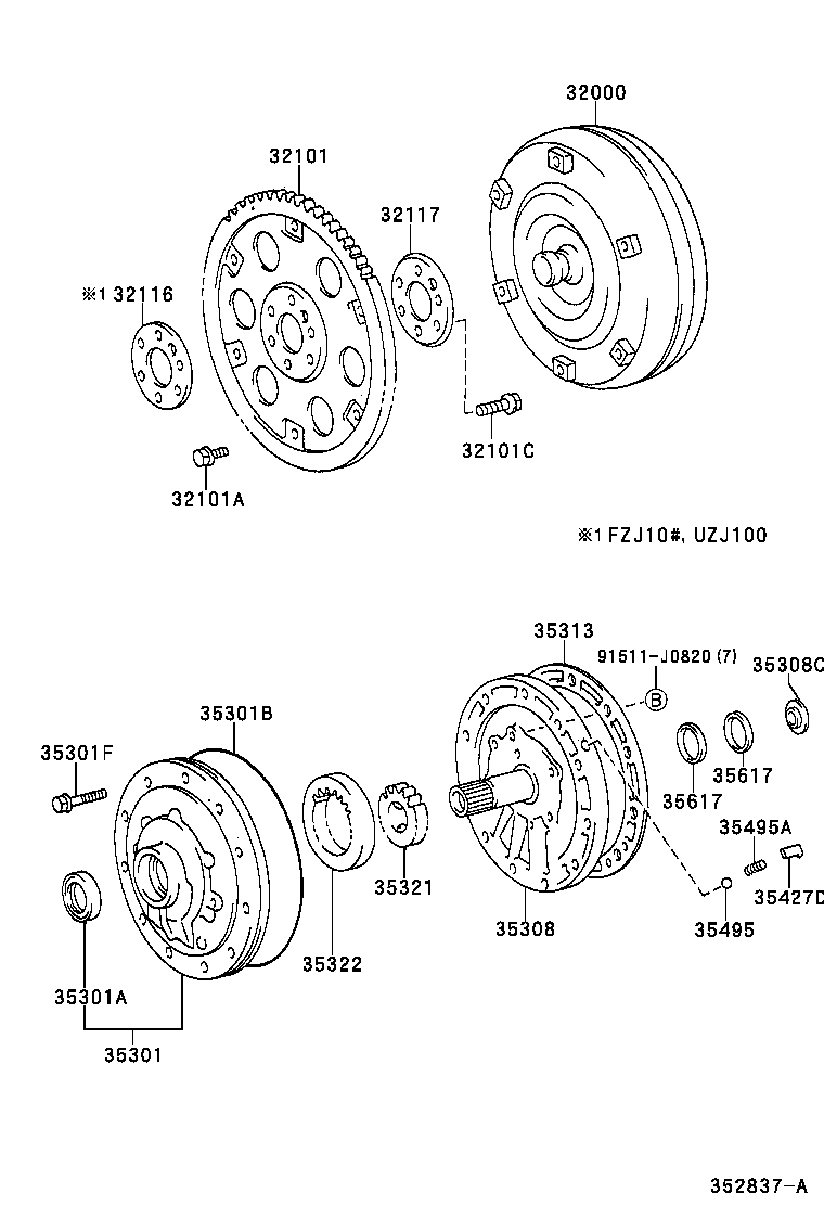  LAND CRUISER 100 105 |  TORQUE CONVERTER FRONT OIL PUMP CHAIN ATM