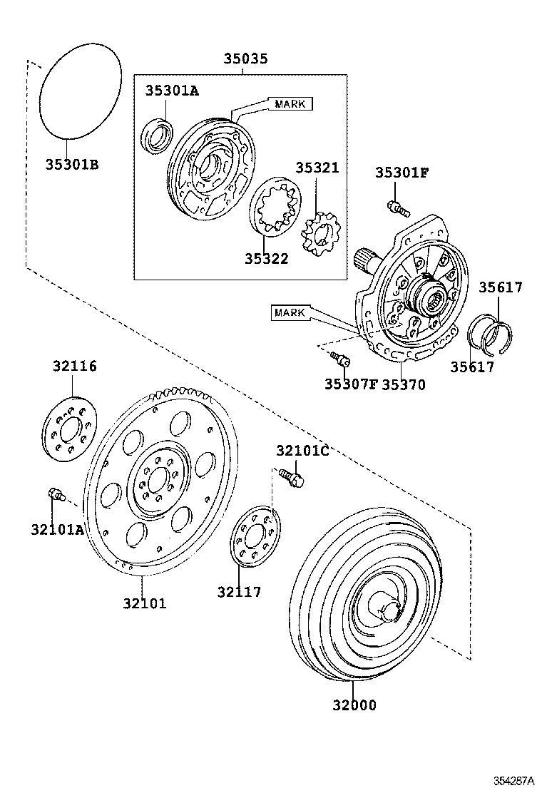  PREVIA TARAGO |  TORQUE CONVERTER FRONT OIL PUMP CHAIN ATM