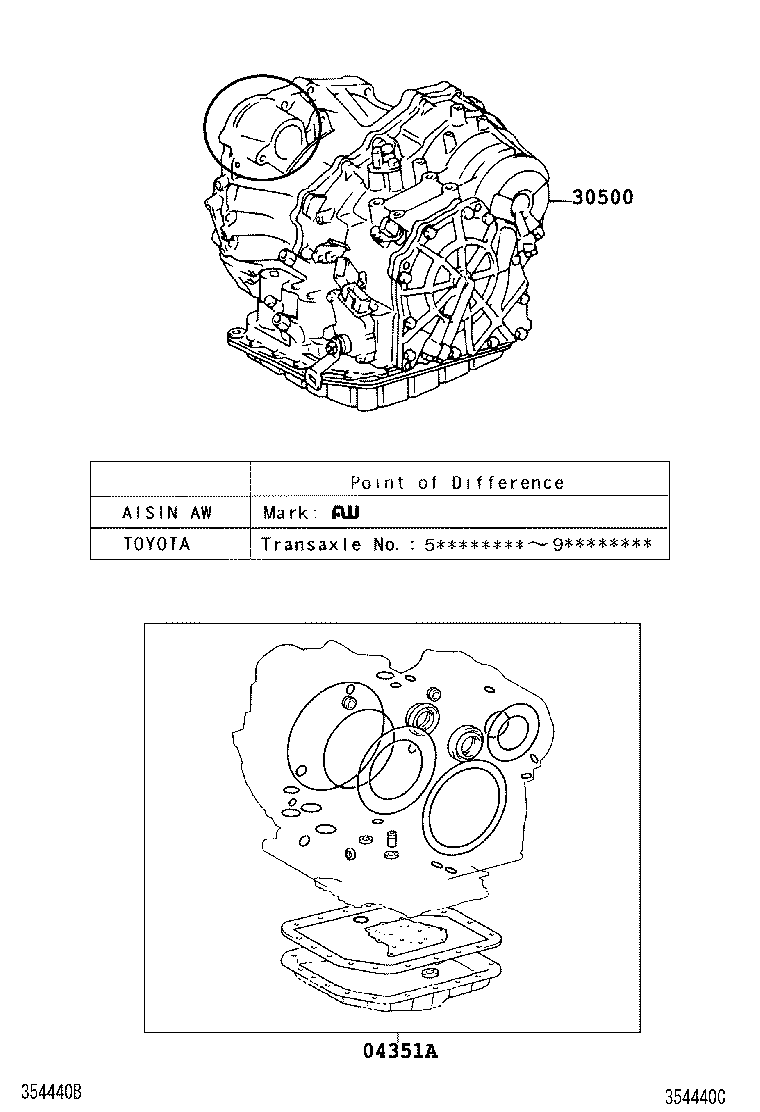  KLUGER |  TRANSAXLE OR TRANSMISSION ASSY GASKET KIT ATM