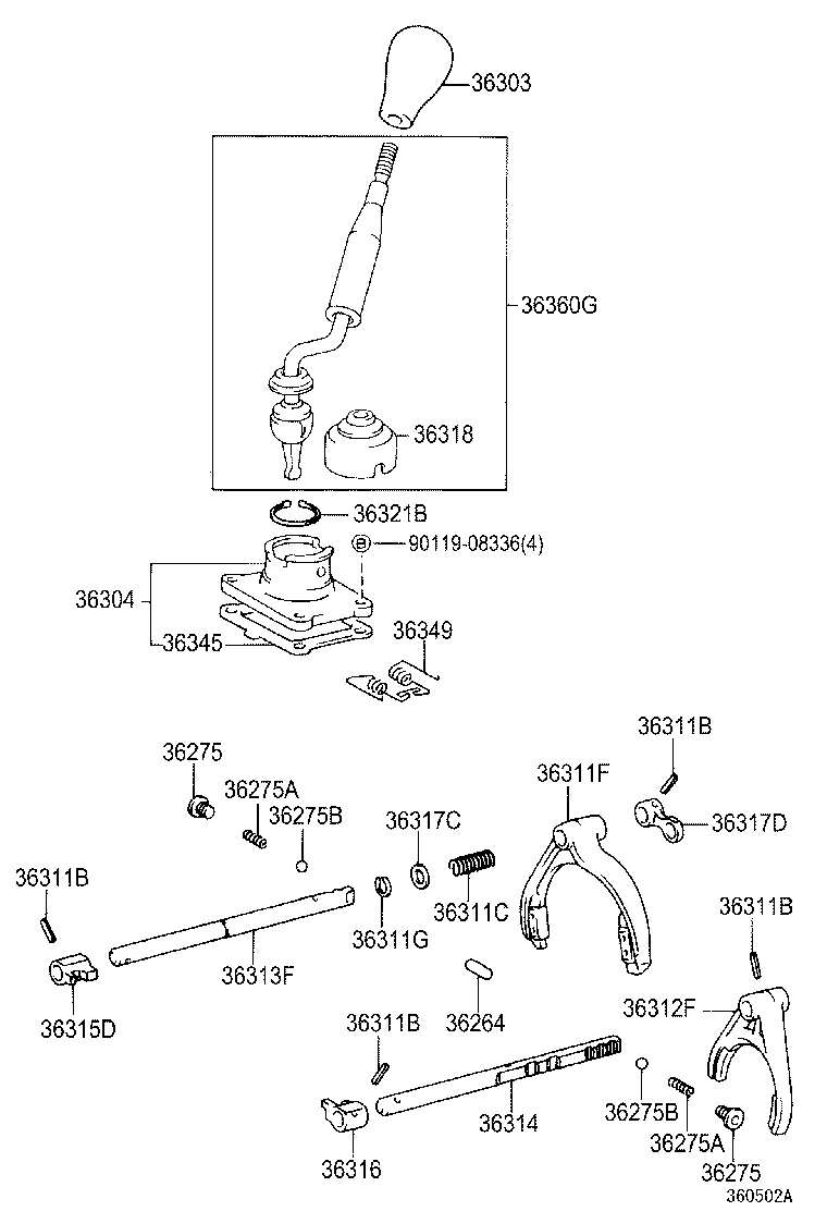  LAND CRUISER 90 |  TRANSFER LEVER SHIFT ROD