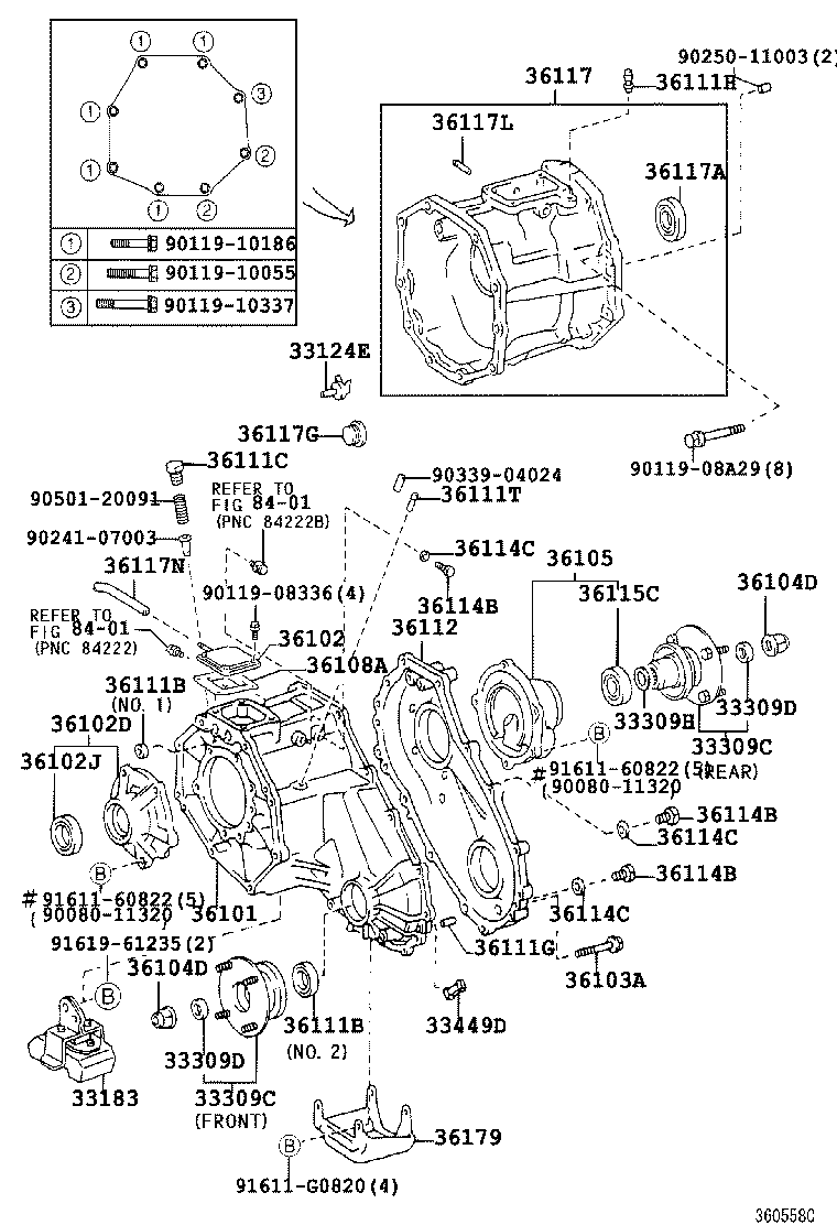  T U V |  TRANSFER CASE EXTENSION HOUSING