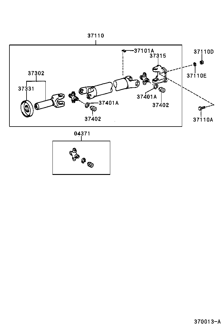  T U V |  PROPELLER SHAFT UNIVERSAL JOINT